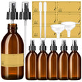 5oz Amber Glass Spray Bottles,6 Pack Small Refillable, for Essential Oils,Cleaning Solutions,Fine Mist for Hair,Facial Hydration,Aromatherapy,Plants,with Durable Nozzle,Labels,Pipettes,Funnels