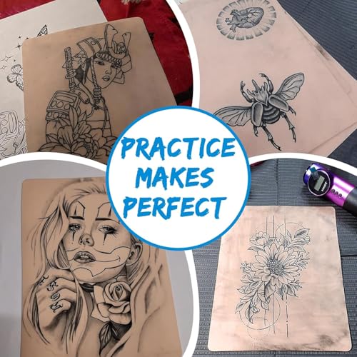 Tattoo Practice Skin - Combofix 20Pcs Double Sided Blank Tattoo Skin Fake Skin, 7.4x5.6in Soft Practice Skins Fake Eyebrow for Beginners and Experienced Artists (Soft Silicone)