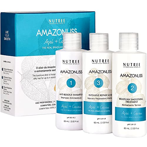 Keratin Hair Straightening Treatment - Brazilian Blowout Kit 2.03oz