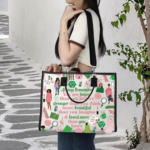LEVLO Sorority Make up Bag Greek Sorority Gift You Are Braver Stronger Smarter Than You Think Makeup Zipper Pouch Bag (AK LT)