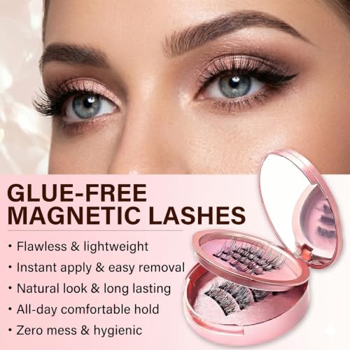 Magnetic Eyelashes with Applicator - 4 Pairs Reusable 3D Lashes