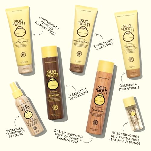 Sun Bum Revitalizing Shampoo - Hydrating and Restoring Hair - Gently Clean and Restore - UV Protecting - Vegan - Made Without Parabens - 10 oz,(Pack of 2)