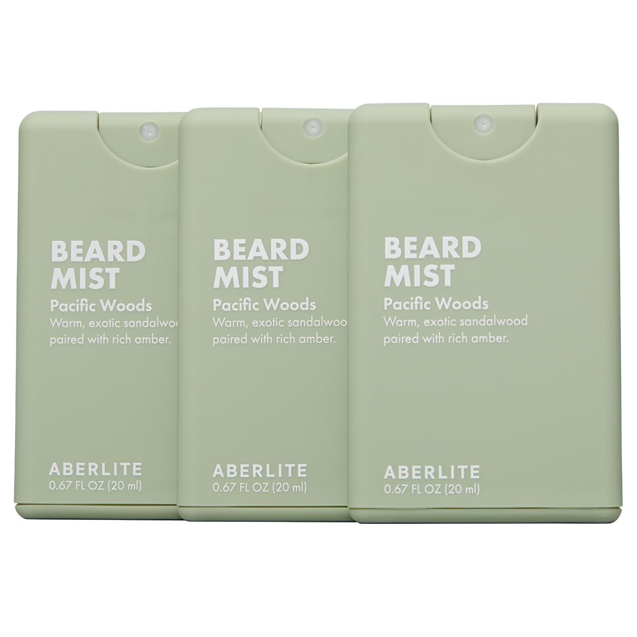 Aberlite Beard Mist - Beard Soften Spray - Beard Taming Spray - Beard Hydrating Mist (Pacific Woods (3-Pack))