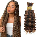 Light Brown Deep Curly Braiding Hair - 14 Inch Virgin Hair Bundles