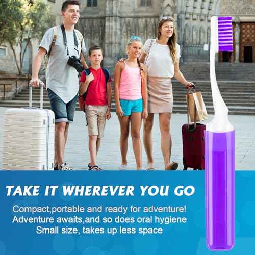 Navona 20 PCS Travel Toothbrush Set, Folding Mini Toothbrush, Potable Travel Size Toothbrushes, Medium Bristles, Individually Wrapped Bulk Toothbrushes for Camping, Hiking, School