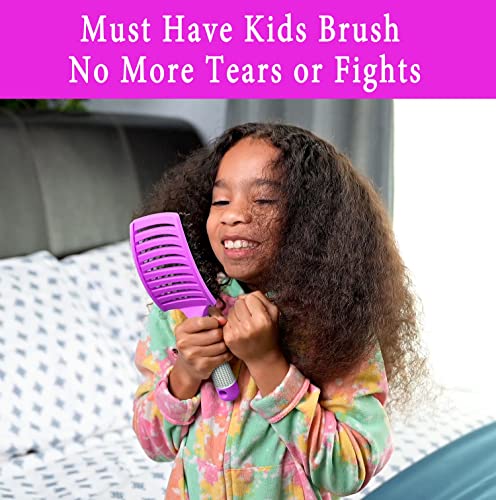 KTKUDY Purple Detangling Hair Brush for Women & Kids, Wet & Dry, All Hair Types