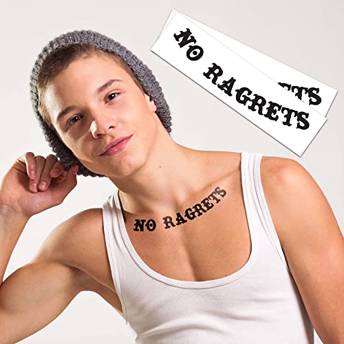 No Ragrets Temporary Tattoos Pack of 2