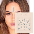 Floral Silver Bindi Face Jewels - Crystal Multi Pack