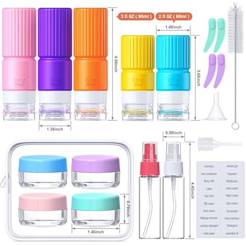 Tocelffe 19-Pack TSA Approved Travel Bottles Set - Leak Proof Containers for Toiletries