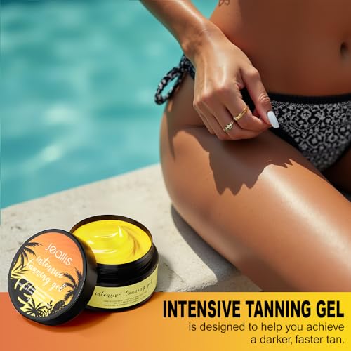 Jeallis Extreme Dark Intensive Tanning Luxe Gel Mango, Tan Accelerator for Outdoor Sun and SunBeds, Sun Butter for Natural Faster Darker Tan 6.8oz