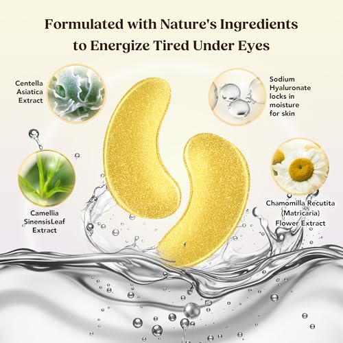 Golden Glow Under Eye Patches - 50 Pairs Hydrating Gel Masks