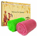 African Net Sponge 2-Pack Exfoliating Bath Loofah Back Scrubber
