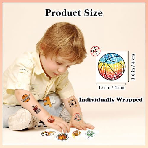 102 Sports Temporary Tattoos for Kids - Soccer Baseball
