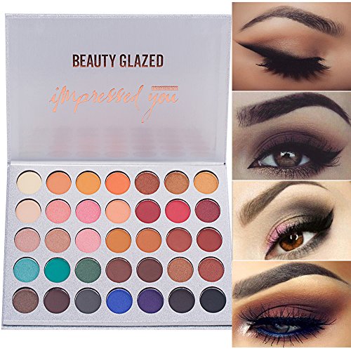 35 Color Eyeshadow Palette with Makeup Brushes Set