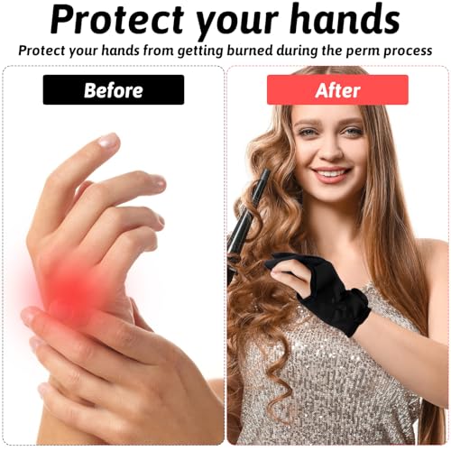 Heat Resistant Curling Iron Gloves - 2pc Professional Hair Styling