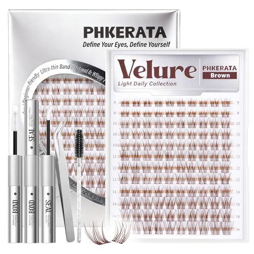 Brown Cluster Lash Extensions Kit - 120pcs Wispy C Curl