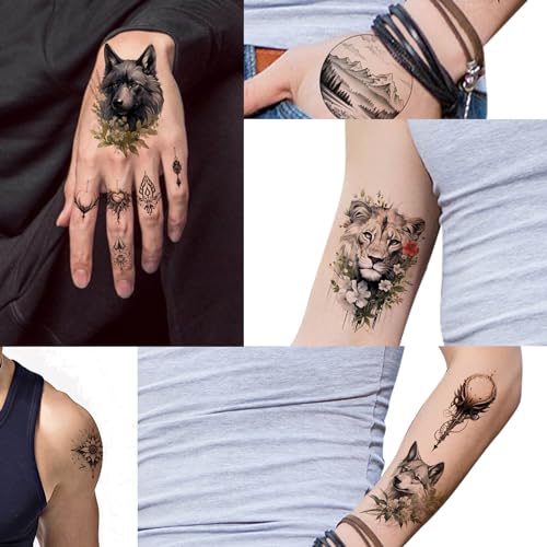 GLARYYEARS 44-Pack Temporary Tattoos - Realistic Long-Lasting