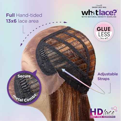 Sensationnel What Lace 13X6 Wigs - Solana Lacefrontal Hand Tied Glueless Synthetic With Natural Density Preplucked Hairline (1B OFFBLACK)