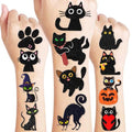 96 Black Cat Temporary Tattoos - Halloween Party Favors