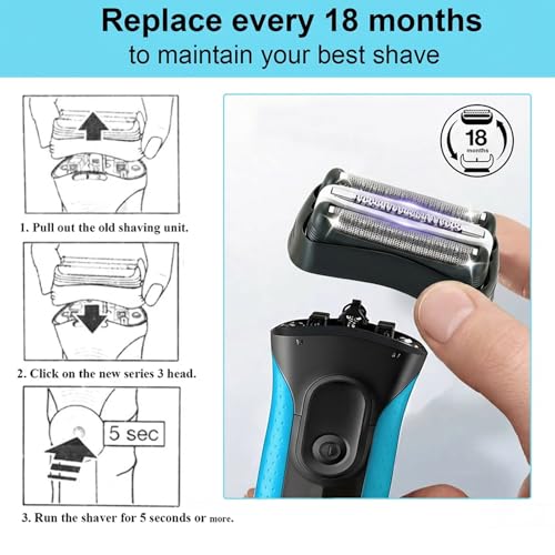 2 PCS Series 3 32B Replacement Shaver Head, Compatible with S3 Razors 301S, 310S, 320S, 330S, 340S, 360S, 3000S, 3010S, 30S, 3020S, 350CC, 370CC, 3050CC
