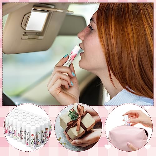 50 Pcs Christian Lip Balm Bulk Bible Verses Lip Balm Scripture Christian Gifts for Women Faith Religious Church Party Favor Inspirational Gift for Mother Teacher Nurse Employee Coworker (Wildflower)