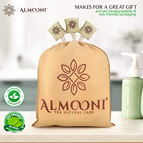 ALMOONI Natural Egyptian Loofah Sponge, 3-Pack Large Body Scrubber