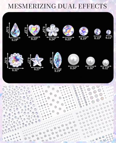 3160 Self-Adhesive Laser Face Gems, Eye Rhinestones & Hair Jewels