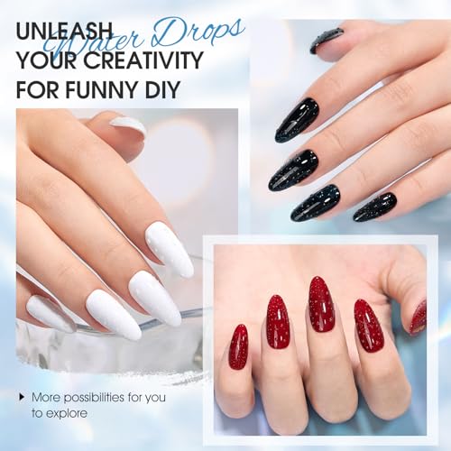 Water Drop Gel Top Coat - 3D Rain Drop Effect Nail Polish, 15ML