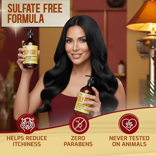 Oily Hair Shampoo & Conditioner Set - Sulfate Free, 16 Fl Oz
