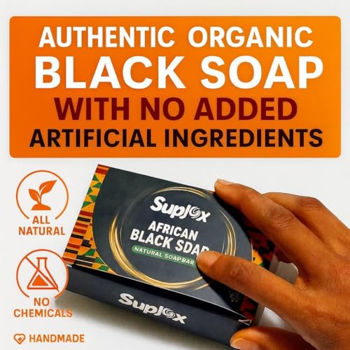 African Black Soap Bar ? African Soap for oily Skin, Ghana Black Face & Body Wash | Face and Body moisturizing cleanser 1 Count.
