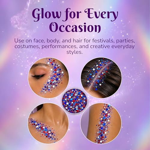 Art Factory Fireworks Body Glitter Gel – Red White Blue