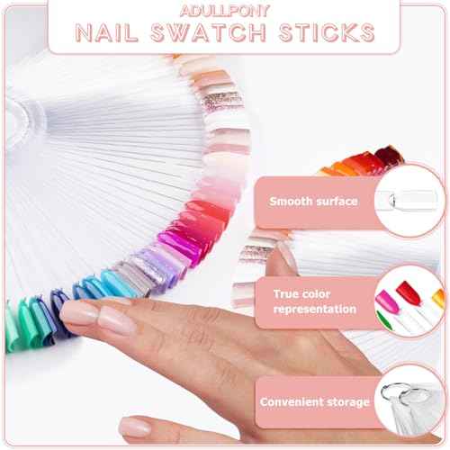 200Pcs Nail Swatch Sticks Nail Polish - Nail Sample Swatches for Gel Polish Clear Nail Polish Swatch Stick Nail Color Display - Nail Swatches Sticks