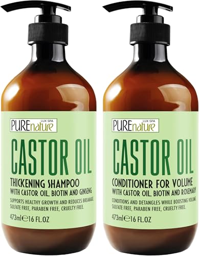 Castor Oil Shampoo & Conditioner Set - Sulfate Free, Volumizing
