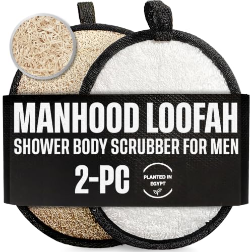 Egyptian Loofah Body Scrubber 2-Pack - Natural Exfoliating Shower Sponge