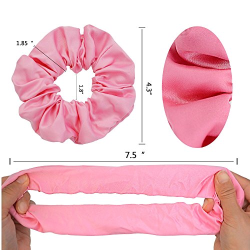 Simnice 60 Colors Silk Large Satin Hair Scrunchies Elastic Hair Bobbles Ponytail Holder Hair Scrunchy Vintage Hair Ties Accessories for Women Girls