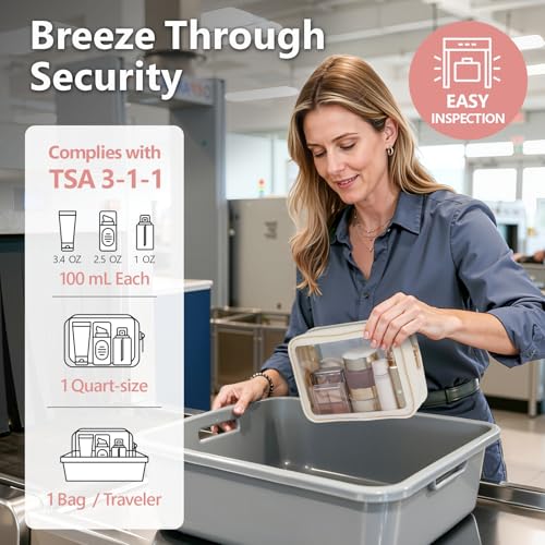 PACKISM Clear Makeup Bag TSA Approved Travel Toiletry Organizer