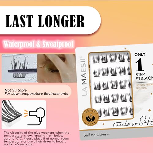 LA MAESII Self Adhesive Lash Clusters - Pre-Glued Wispy