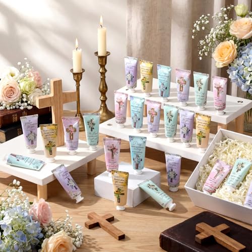 72 Pcs Christian Gifts Bulk for Women Mother's Day Cross Hand Cream Travel Size Easter Bible Verse Gifts Jesus Religious Scripture Faith Party Favor for Sunday Prayer Church Women Mom Teacher