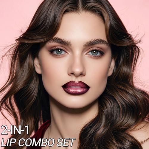 Erinde 07 Gradient Lip & Brown Lip Liner Set - Long-Lasting Nude Lip Kit