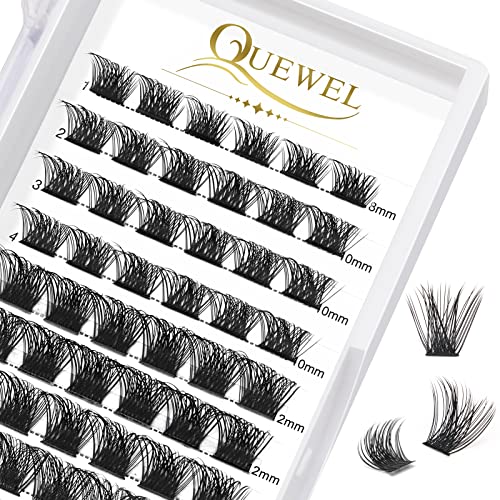 QUEWEL Cluster Lashes 72 Pcs - C/D Curl 8-16mm + Lash Bond