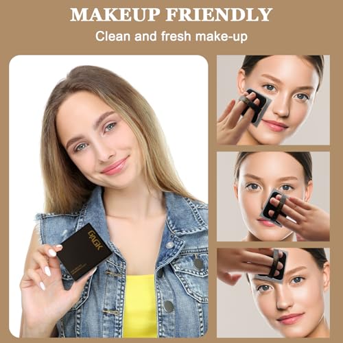 Oil Blotting Sheets for Face, 200 Sheets with Mirror & Puff