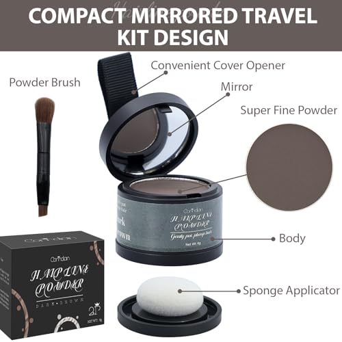 2 Pack Hair Root Touch Up Powder for Women & Men, Dark Brown