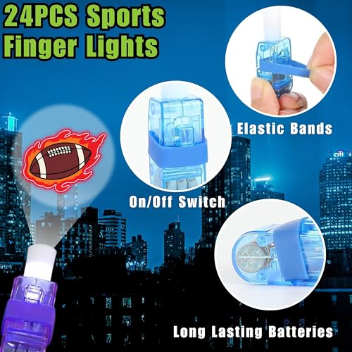 72 PCS Sports Party Favors with LED Finger Lights & Tattoos