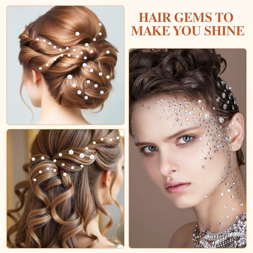 2 sets face gems, festive jewelry, hair accessory gems,pearl for face£¬gemstone self adhesive face£¬eyes, makeup, body adornment, essential items for party sparkle and style transformation