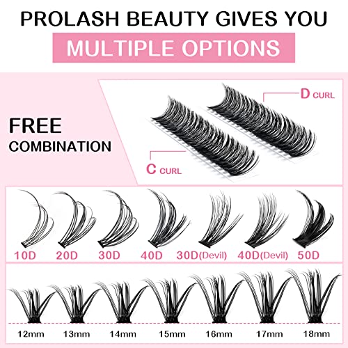 280 Pcs Individual Lashes 30D+40D Mixed Lash Clusters 14 Rows Cluster Lashes that Look Like Eyelash Extensions DIY Lash Extension Self Application At Home (30+40-C-12-18mix)
