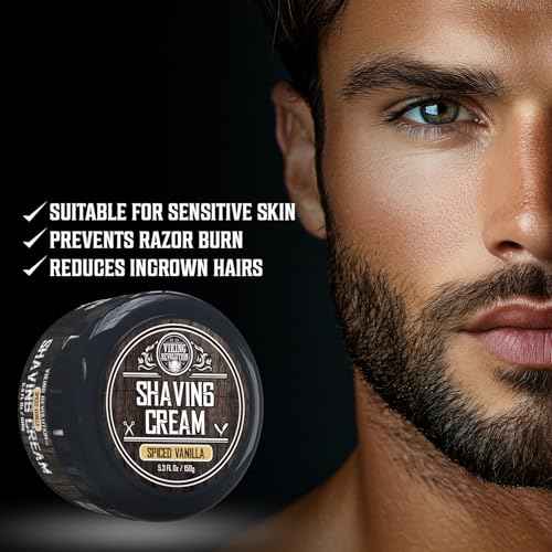 Viking Revolution Luxury Shaving Cream for Men - Spiced Vanilla Scent - Soft, Smooth & Silky Shaving Soap - Rich Lather for the Smoothest Shave - 5.3oz