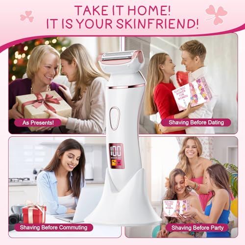 Women's Electric Shaver Rose Gold - Rechargeable Wet & Dry Hair Remover