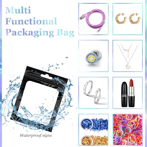 100PCS Holographic Press on Nail Packaging Bags with Cardboard