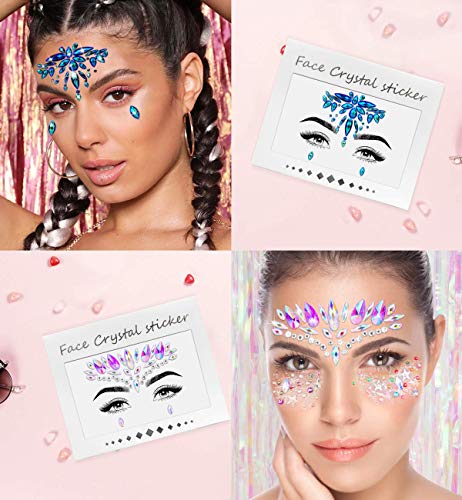 iMethod Mermaid Face Jewels Stick-On Gems, 6 Pack