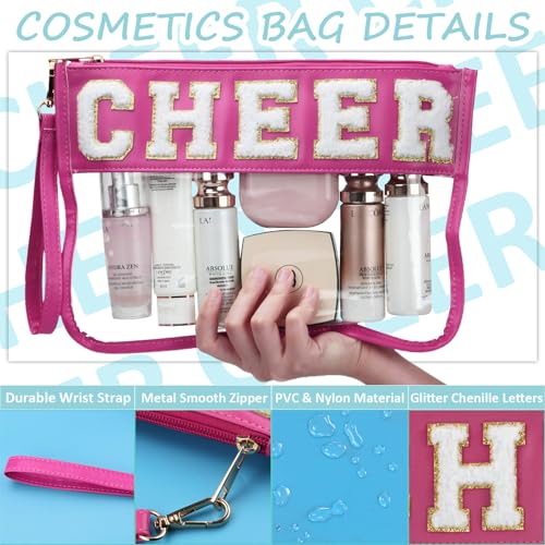Cheer Chenille Makeup Bag with Patches | Waterproof Cosmetic Organizer